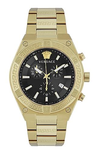 versace v-circle greca men's quartz watch|More.